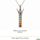 Colier argint 925 cu pietre 7 chakre – echilibru si armonie energetica