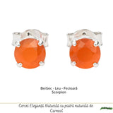 Cercei argint 925 cu carneol rotund – energie si incredere