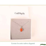 Colier argint 925 cu Carneol lacrima – energie si echilibru emotional