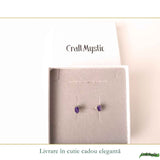 Cercei Argint 925 cu Charoite Natural Dreptunghiular – Intuitie si Eleganta