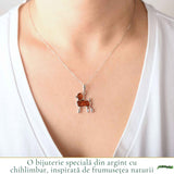 Colier Argint 925 cu Chihlimbar Pudel – Energie Calda si Bucurie