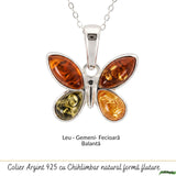 Colier Argint 925 cu Chihlimbar Fluture – Feminitate si Energie Pozitiva