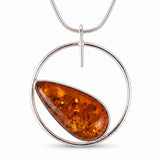Colier Argint 925 cu Chihlimbar Lacrima – Energie Calda si Eleganta Naturala