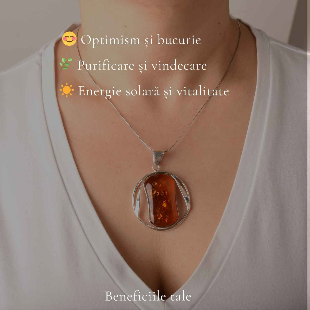 Colier Argint 925 cu Chihlimbar – Eleganta Naturala si Energie Solara