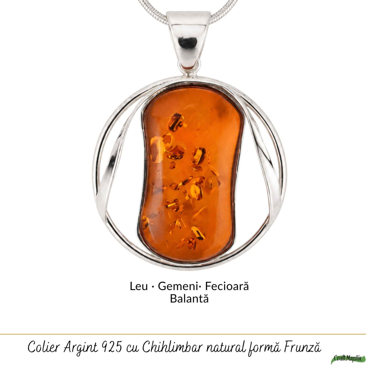 Colier Argint 925 cu Chihlimbar – Eleganta Naturala si Energie Solara