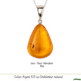 Colier Argint 925 cu Chihlimbar Natural Lacrima – Energie Pozitiva si Eleganta Calda