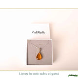 Colier Argint 925 cu Chihlimbar Natural Lacrima – Energie Pozitiva si Eleganta Calda