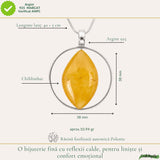 Colier Argint 925 cu Chihlimbar Frunza – Energie Naturala si Eleganta Organica