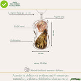 Colier Argint 925 cu Chihlimbar Verde si Perla – Eleganta si Feminitate