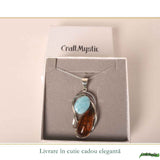 Colier Argint 925 cu Chihlimbar si Larimar Natural - Armonie si Energie Luminoasa