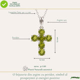 Colier Argint 925 cu Peridot Cruce – Echilibru si Energie Pozitiva
