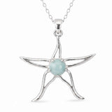 Colier Argint 925 cu Larimar Stea de Mare – Calm si Energie Feminina
