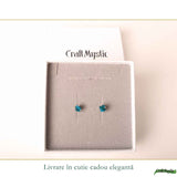 Cercei Argint 925 cu Crisocola Brut Natural – Calm si Feminitate Autentica