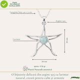 Colier Argint 925 cu Larimar Stea de Mare – Calm si Energie Feminina