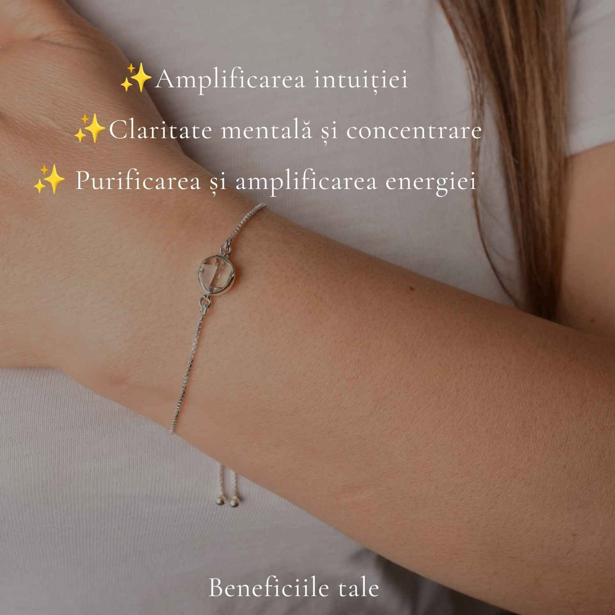 Bratara Argint 925 cu Herkimer Natural Neuniform – Claritate si Intuitie Autentica