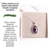 Colier argint 925 cu piatra naturala Atomic Trapiche Amethyst - Claritate si Protectie Spirituala