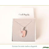 Colier Cuart Roz neregulat din Argint 925 – iubire de sine si echilibru emotional