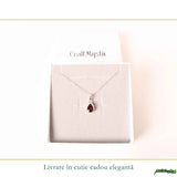 Colier Argint 925 cu Granat Lacrima – Energie si Feminitate Profunda