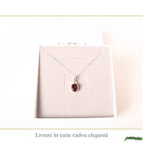 Colier Argint 925 cu Granat Oval – Energie si Stabilitate Interioara