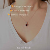 Colier Argint 925 cu Granat Oval – Energie si Stabilitate Interioara