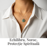 Colier Argint 925 cu Jadit Natural Rusesc in Forma Rotunda - Echilibru, Noroc si Protectie Spirituala