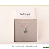 Colier Argint 925 cu Kianit Verde Fatetat Patrat – Echilibru si Claritate