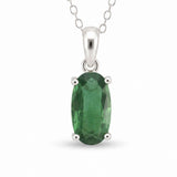 Colier Argint 925 cu Kianit Verde Fatetat – Echilibru si Claritate