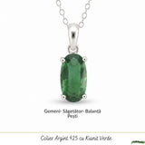 Colier Argint 925 cu Kianit Verde Fatetat – Echilibru si Claritate