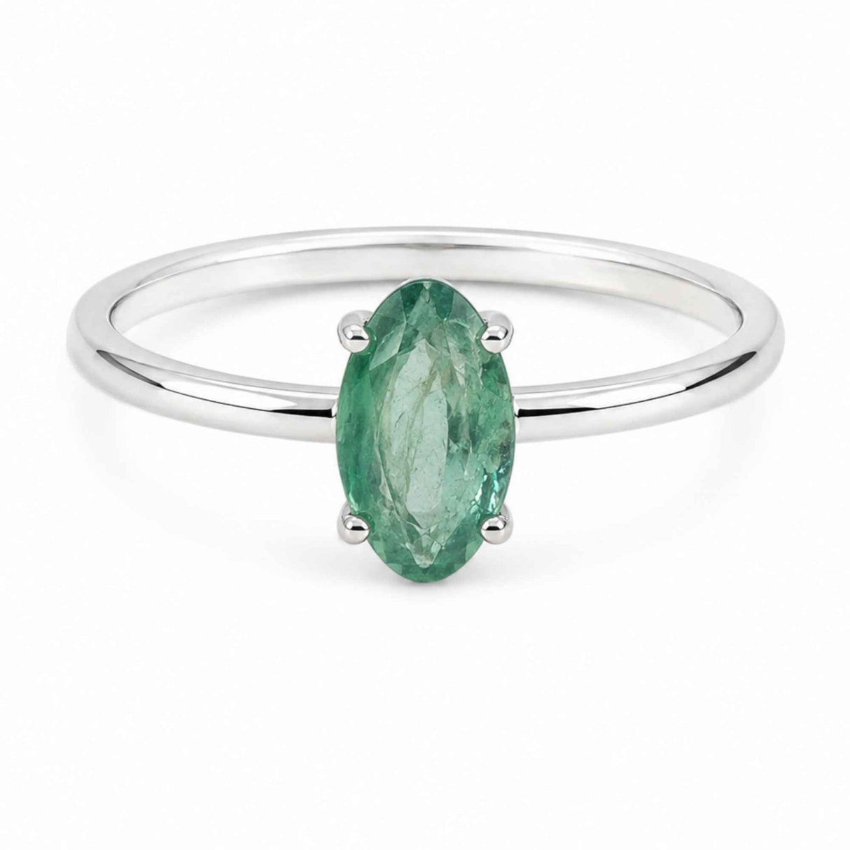 Inel Argint 925 cu Kianit Verde Fatetat – Echilibru si Eleganta Delicata
