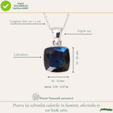 Colier Argint 925 cu Labradorit Fațetat Patrat – Claritate si Protectie