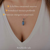 Colier Argint 925 cu Labradorit Fatetat Delicat – Intuitie si Protectie