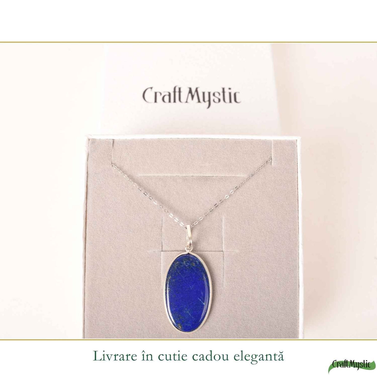 Colier argint 925 cu Lapis Lazuli oval – Claritate mentala si comunicare autentica