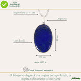 Colier argint 925 cu Lapis Lazuli oval – Claritate mentala si comunicare autentica