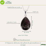 Colier Argint 925 cu Labradorit Violet Lacrima – Intuitie si Protectie