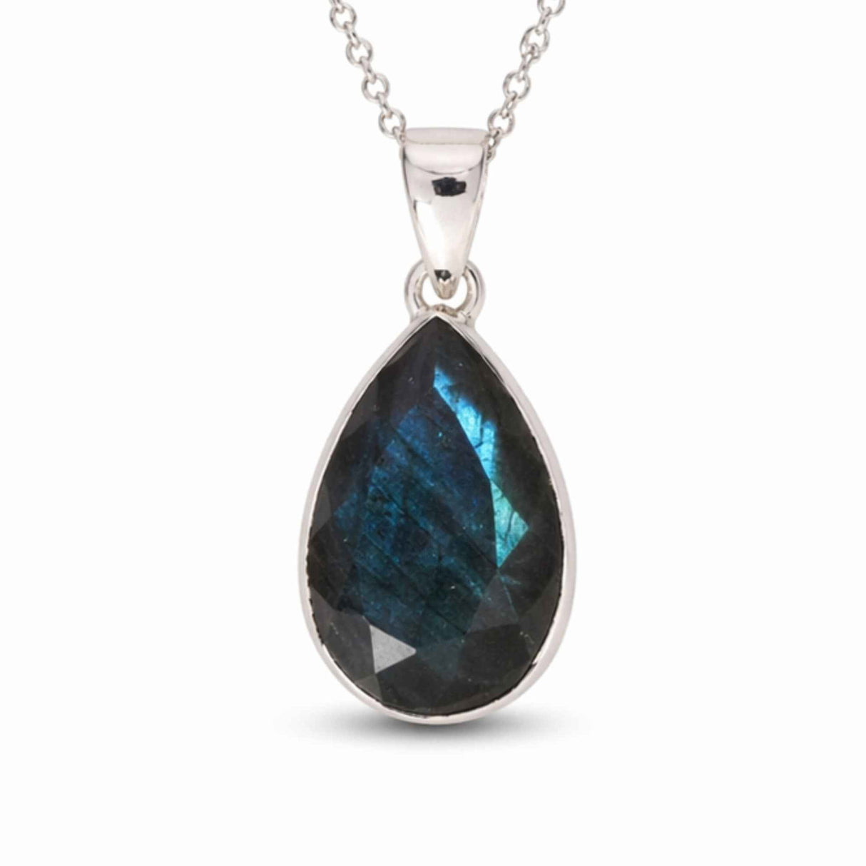 Colier Argint 925 cu Labradorit Fatetat Lacrima – Intuitie si Eleganta