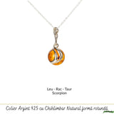 Colier argint 925 rotund cu chihlimbar natural - Energie solara si echilibru