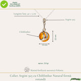 Colier argint 925 rotund cu chihlimbar natural - Energie solara si echilibru