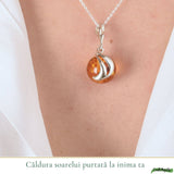 Colier argint 925 rotund cu chihlimbar natural - Energie solara si echilibru
