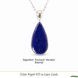 Colier argint 925 cu Lapis Lazuli lacrima – Claritate mentala si liniste interioara