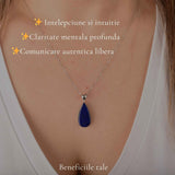 Colier argint 925 cu Lapis Lazuli lacrima – Claritate mentala si liniste interioara