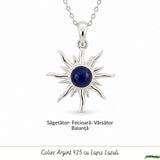 Colier argint 925 cu Lapis Lazuli soare – Claritate mentala si energie pozitiva