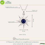 Colier argint 925 cu Lapis Lazuli soare – Claritate mentala si energie pozitiva