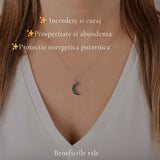 Colier argint 925 cu Pirita semiluna – Prosperitate si protectie energetica