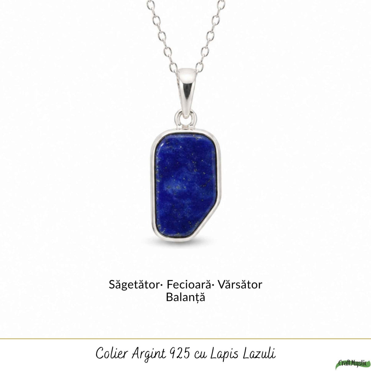 Colier argint 925 cu Lapis Lazuli neuniform – Claritate mentala si autenticitate