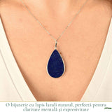 Colier argint 925 cu Lapis Lazuli lacrima – Claritate mentala si echilibru interior