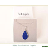 Colier argint 925 cu Lapis Lazuli lacrima – Claritate mentala si echilibru interior