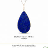 Colier argint 925 cu Lapis Lazuli lacrima – Claritate mentala si echilibru interior