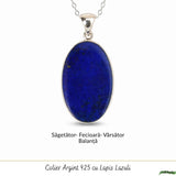 Colier argint 925 cu Lapis Lazuli forma ovala – Claritate mentala si echilibru interior