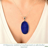 Colier argint 925 cu Lapis Lazuli forma ovala – Claritate mentala si echilibru interior