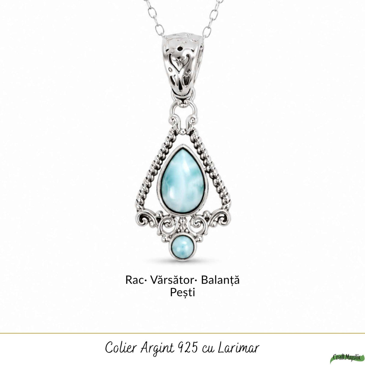 Colier Argint 925 cu Larimar – Calm si Energie Feminina